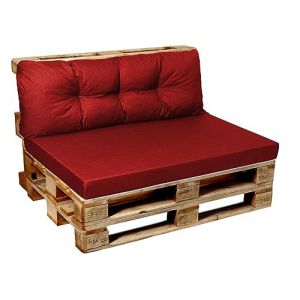 Garden Factory Coussins pour Canape Euro, Coussins Palette, Coussins pour Meubles en Palette V1 Coussin accoudoir 60x50 Rouge (Garden Factory, neuf)
