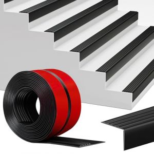 Nez de Marche Escalier 2M, 48x48mm Profil de Bords d'Escaliers Auto-adhésif, Antiderapant Escalier Bande de Bordure,Noir (juningcenJianHuiUKshop, neuf)