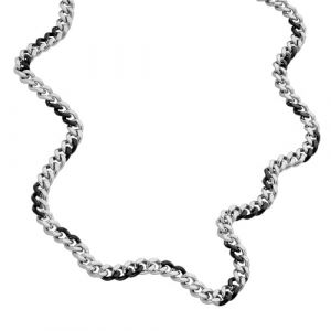 Diesel Collier chaîne Diesel en acier inoxydable, bicolore, pour homme, DX1499931 (BeOnTime, neuf)