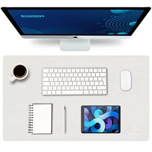 K KNODEL Tapis de Bureau, Tapis Bureau, Tapis Bureau Sous Main 35cm x 60cm, Tapis de Portable, Sous Main Bureau pour Bureau et Maison, Double Face (Blanc) (KNODEL, neuf)