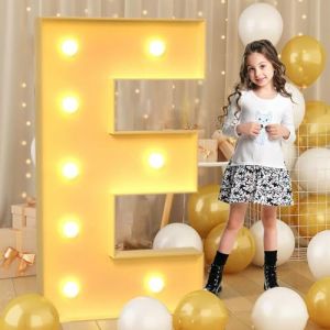 Lettre g&eacute;ante LED de 100 cm - 3,3 pi &Eacute;clair&eacute;e, Lettre E, Signe de chapiteau en mosa&iuml;que, Lampes &agrave; lettres LED pour la Saint-Valentin, anniversaire, No&euml;l, Nouvel An (TaiYuanCaiYiDianZiShangWuYouXianGongSi, neuf)