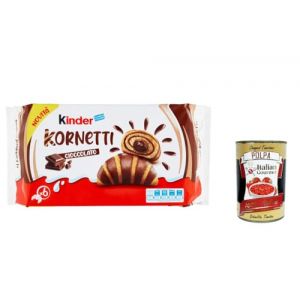 Ferrero Kornetti Cioccolato Cornetti Croissants farcis au chocolat Lot de 252 g, chaque paquet contient 6 croissants + Italitan Gourmet Polpa 400 g (Italiaen Gourmet UK Ltd, neuf)