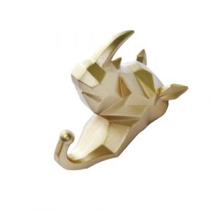 yuwqqoajv Pat&egrave;re en Forme d'animal en r&eacute;sine pour r&eacute;sine Longue dur&eacute;e, t&ecirc;te d'&eacute;l&eacute;phant, Crochet Mural, t&ecirc;te d'animal, pat&egrave;re, Or (rhinoc&eacute;ros) (Kunyibotatoer, neuf)