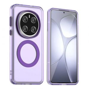 GOGME Coque pour Huawei Honor Magic 7 Pro / Magic7 Pro, Compatible avec MagSafe, Etui Silicone TPU + R&eacute;sistante aux Chocs PC, &Eacute;tui Housse Antichoc &agrave; Dos Translucide Mat - Violet (KERUN EU, neuf)