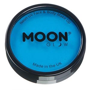 Moon Glow Pots à Gâteaux Pro Intense Neon UV Peinture pour le visage et le corps – Maquillage professionnel à base d'eau pour adultes et enfants, Bleu intense, 36 g (NeonBeauty, neuf)