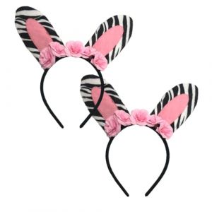VALICLUD Lot De 2 Bandeaux Zèbre Pour Femmes Et Enfants Accessoires Pour Filles Motif Oreilles De Zèbre Décoration Rose Latte Art (Cedongh, neuf)
