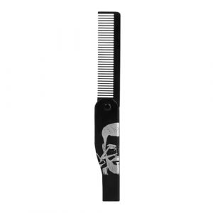 Peigne &agrave; barbe &ndash; Brosse &agrave; barbe &ndash; Peigne &agrave; barbe pour homme &ndash; Peigne &agrave; barbe de poche &ndash; Brosse &agrave; barbe pliable en acier inoxydable | Outil de toilettage portable pour papa, mari, voyage et maison Kit (arotperar, neuf)
