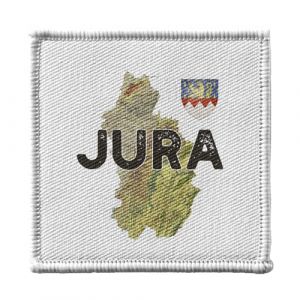 Ecusson Thermocollant Vetement 7x7cm - Jura 39 Departement Lons Carte Ancienne Franche Comt&eacute; - Patch a Repasser pour Reparation ou Customisation T-shirt Sac Jeans Imprime en France (FabulousBOUTIK, neuf)
