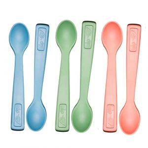 nip Eat Green Eko bio Lot de 6 cuill&egrave;res pour b&eacute;b&eacute; sans m&eacute;lamine - Sans cuill&egrave;re pour b&eacute;b&eacute; et enfants &agrave; partir de 4 mois - Passe au lave-vaisselle (babywaren24, neuf)