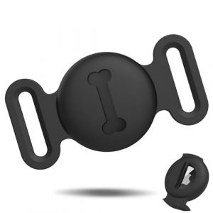 Vancle 1 Pièce Étuis pour Collier Chien AirTag, Silicone Coque Air Tag avec Housse Étanche, AirTags Support Collier avec Motif Osseux pour Apple GPS Finder Case Cover (YouYiBai, neuf)