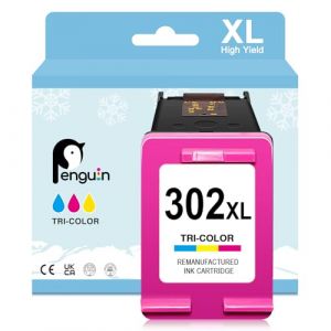 Penguin Remanufactur&eacute;es Cartouches d'encre Remplacement pour DeskJet 3630 3632 3634 1110 2130 Officejet 3830 3834 4650 4651 4652 4654t pour Envy 4520 4521 4522 4524 pour HP 302 XL 302XL (1 Couleur) (Penguinink France, neuf)