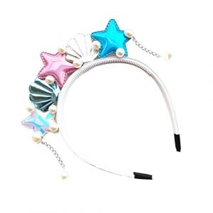 MUSISALY Bandeau Sirène Garçon Fille Accessoires De Costume Océan Avec Design Étoile De Mer Et -bleu Pour Fête Et Déguisement (YangF, neuf)