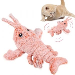 DONGKER Jouet de Homard pour Chat,Pendule a Queue Électrique,Homard Mobile Interactif avec Câble USB pour Animaux de Compagnie,Chatons,Chiens (AILOVA, neuf)