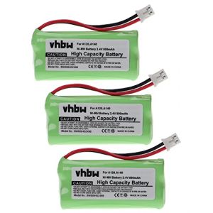 vhbw 3X Batteries Compatible avec Siemens Gigaset AL110, AL110a, A260 Trio, A265, A345 téléphone Fixe sans Fil (800mAh, 2,4V, NiMH) (ElectroPapa, neuf)