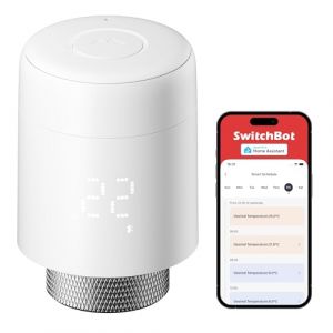 SwitchBot Thermostat de radiateur connect&eacute;, contr&ocirc;le Via Bluetooth & appli avec minuteur, Installation Facile, &eacute;conomie d'&eacute;nergie, Compatible Alexa, Apple Home & Google Home (SwitchBot Hub requis) (SwitchBot, neuf)