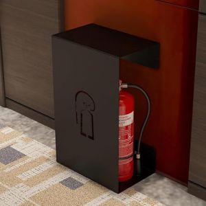 XIAGJAO &Eacute;tui creux pour extincteur, support mural pour extincteur, support d&eacute;coratif pour extincteur, bo&icirc;te d'extincteur en fer (couleur : noir) (Shop for  you, neuf)