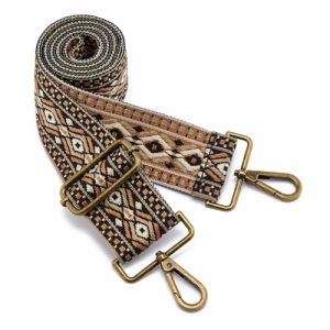 ZOOEASS Sangle de sac &agrave; main avec boucles en bronze, 5 cm de large, bandouli&egrave;re de rechange r&eacute;glable, style guitare brod&eacute;e vintage (5 cm, couleur 9) (JieAnRongShangMaoYouXianGongSi, neuf)