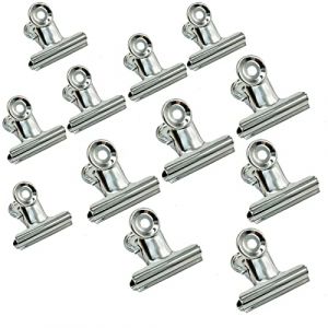 SZXMDKH Pinces à charnière en métal grand, 12 Pack argent Bulldog trombone pince/argent fichier Binder clips pour photos, photos, fournitures de bureau à domicile (50 mm, 63 mm) (ANLIANYING LIMITED, neuf)