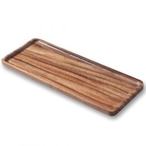 Plateau de Service en Bois d'acacia &ndash; Planche &agrave; charcuterie en Bois pour Servir des Aliments, des Fruits et du Fromage (1, M) (QUANQIAN-Europe, neuf)