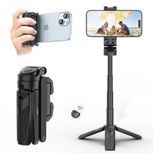 ULANZI JJ02 Perche à Selfie Bluetooth, 3 en 1 Mini Trépied Extensible, Support pour Téléphone Portable, Smartphone Capgrip avec Télécommande, 2 Sabots Froids, pour Smartphone iPhone/Samsung/Android (ULANZI Official, neuf)