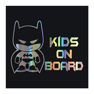 Autocollant de Voiture for Enfants bébé à Bord, 19x13.9cm, Autocollant de Voiture drôle, Laser réfléchissant 3D, Vinyle, Style de Voiture, Noir Argent (Color : Laser, Size : 1pcs) (dafudagui001, neuf)