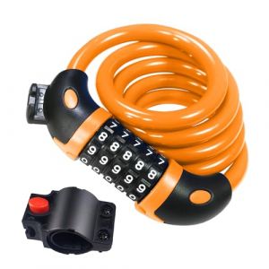 REHKITTZ Antivol Velo,Cadenas de velos Long 120cm x 12mm,Câble Antivol pour Vélo Scooter Motos Portail Vélo avec 5 Chiffres Intelligente Code et Vélo Poussette,Verrouillage à Vélo Antivol (4US, neuf)