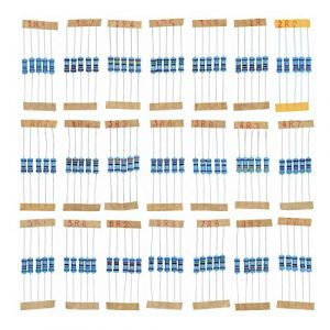 HUABAN 5 pièces * 21 valeurs 1W 1 Watts 1.0 1.2 1.5 1.8 2.0 2.2 2.4 2.7 3.0 3.3 3.6 3.9 4.3 4.7 5.1 5.6 6.2 6.8 7.5 8.2 9.1 Ohm 1% Résistance à film métallique (ERIC ELECTRONICS TECHNOLOGY LIMITED, neuf)