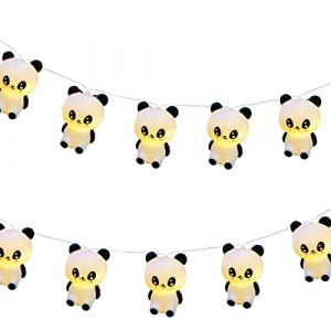 Riaxuebiy Guirlande Lumineuse Panda avec 20 LED Blanc Chaud &agrave; Piles & Cable USB pour Int&eacute;rieur/Ext&eacute;rieur Chambre des enfants F&ecirc;te No&euml;l D&eacute;coration (3m/20led, Panda) (Riaxuebiy, neuf)