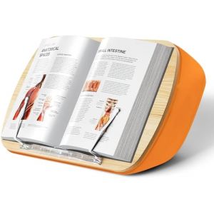 Support de livres pour la lecture, Coussin Porte de livres confortable pour canapé, lit, bureau, cadeau pour les amoureux des livres, compatible avec ordinateur portable et tablette (Orange) (YUTAO TECH, neuf)