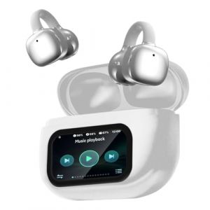 Écouteurs Bluetooth sans Fil Sport Écouteurs Clip Oreille, avec ENC Réduction Antibruit Mic, Ecouteur Traducteur Instantané, Tactile Multifonction, Casque pour Android iOS,Argent (DaRaEhitus OU, neuf)