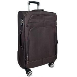 MY TRAVEL BAG Valise de voyage en tissu extensible avec roulettes jumelées (M/L/XL/XXL ou lot de 4) Bagages souples, café, Handgepäck (55cm), Valise en tissu avec roulettes jumelées (Liif Shop EU, neuf)