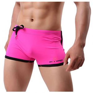 Short De Bain Homme Boxer Sexy Surf Plage avec Cordon Été Confortable Piscine Maillots De Bain Short Sport Mes Commandes Rose Vif XL (LIAGEA, neuf)