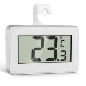 Romon Thermom&egrave;tre Frigo, 1 Pi&egrave;ce Thermometre Num&eacute;rique Mini Digital LCD Thermom&egrave;tre avec Crochet, Thermometre Congelateur Temp&eacute;rature Capteur Testeur pour R&eacute;frig&eacute;rateur Cuisine Cong&eacute;lateurs, Blanc (FIRINER DIRECT, neuf)