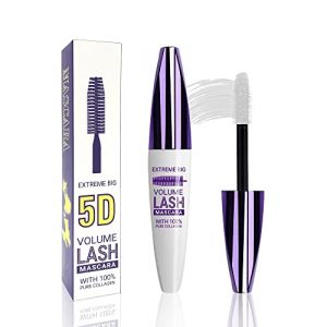 Blanc 5D Mascara télescopique Lift pour les yeux, imperméable, longue durée, Fibre de soie Mascara Volume & Lengthen, Effet faux cils, volumineux et charmant Maquillage des yeux pour Cosplay Party (Lestpola Ltd, neuf)