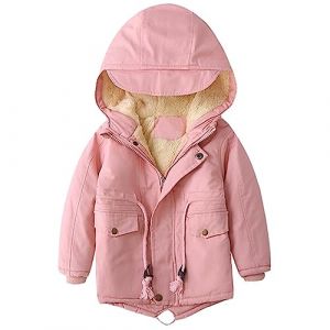 linboo Enfant Gar&ccedil;on Manteau Chaud Blouson &agrave; Capuche Hoodie Parka Doublure Polaire Epais Veste d'Hiver pour B&eacute;b&eacute; Gar&ccedil;on Fille, Rose, 6 ans (TBONBON-EU, neuf)