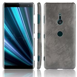 LMFULM&reg; Coque pour Sony Xperia XZ3 H9436 H8416 H9493 (6,0 Pouces) Mince PU Cover &Eacute;tui de Protection PC Dur Housse Arri&egrave;re Rigide Case Litchi Motif Gris (LMAZWUFULM, neuf)
