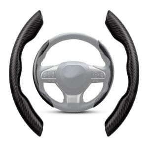 Couvre Volant de Voiture,Protecteur de Volant Segment&eacute; Universel,Protecteur de Volant Segment&eacute; en Fibre de Carbone,Protecteur de Volant de Voiture Segment&eacute; &agrave; la Mode,pour la Plupart des Voitures (nuoyikeji, neuf)