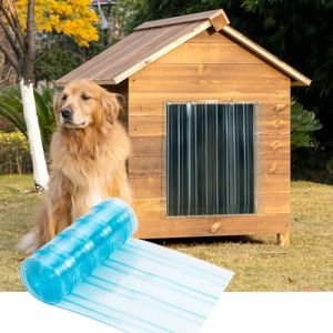 Uross Rabats de rechange pour porte de chien, rideau &agrave; bandes en plastique transparent, 30 cm x 180 cm, rideau en PVC pour porte de maison de chien bricolage, bandes de rabat de porte de chien (Uross EU, neuf)