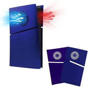 Mcbazel PS5 Slim Faceplate Remplacement ABS Housse de Protection de Façade Accessoires de Ventilation de Refroidissement pour Playstation 5 Slim Digital Edition - Bleu(Non pour PS5/PS5 Pro) (TransChased, neuf)