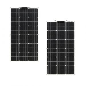 Aysolar 200W 12V Panneau Solaire Flexible 2 * 100W 12V Monocristallin Cellule Solaires Hors réseau pour Camping-car, Remorque, Bateau, Cabine, Van, Voiture, Charge de batterie (AYsolar, neuf)