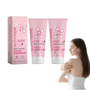 Lotion corporelle tonifiante au glutathion et à la niacinamide - Lotion hydratante quotidienne légère enrichie en glutathion 50x, hydratant parfumé pour une peau douce et non grasse (2 pièces) (WUHANSHIBOHEMAOMAOYIYOUXIANGONGSI, neuf)