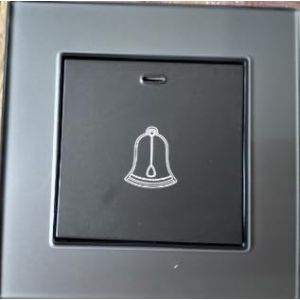 Interrupteur de Sonnette, 8,6&times;8,6cm Bouton Sonnette Exterieur en Verre Tremp&eacute; avec Vis, 16A 220~250V Interrupteur Exterieur Etanche Bouton de Pression Encastr&eacute; pour Maison, H&ocirc;tel (Gris) (JorkolYu, neuf)