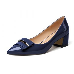 Elashe Escarpins Soiree Femme Chic Petit Talon Pumps Classique 2'' Petit Talon Chaussure Bleu Fonc&eacute; EU37 (Elashe Offical Store, neuf)