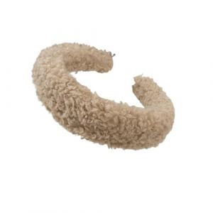 Bandeau tendance en laine d'agneau chaud de 4 cm de large, couleur unie, bandeau pour femme, cerceau &agrave; cheveux moelleux de style cor&eacute;en, accessoires pour cheveux d'hiver (marron clair) (WANGJZNB, neuf)