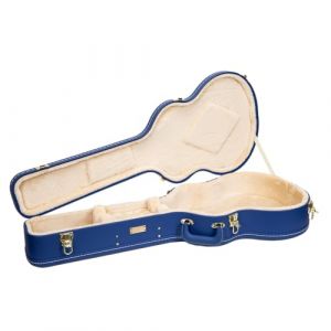 Crossrock &Eacute;tui en Bois pour Guitare Om / 000-14 Fret | Finition Cuir Vibrant Blue, int&eacute;rieur Peluche Beige, Serrure &ndash; S&eacute;rie Designer (Musicasesupplier-FR, neuf)