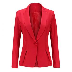 YYNUDA Blazer Femme Tailleur Manches Longue Chic Business Officier Cardigan Veste Blazer,Rouge,M (YYNUDA Store, neuf)