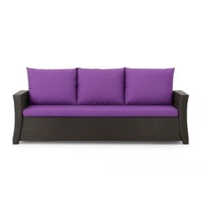 Setgarden® Coussin d'extérieur pour banc de jardin en polyrotin - Coussin d'extérieur - Pour balancelle - Violet foncé - 160 x 50 x 50 cm (setgarden, neuf)