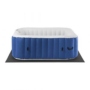 Uniprodo Spa Gonflable 6 Places Personnes Carré Extérieur Semi Rigide Bain À Remous Hydromassant UNI_POOLS_19 (6 Places, 900 l, 130 Jets, Élément Chauffant 1 800 W, Température Max. 40 °C, Bleu/Blanc) (expondo GmbH, neuf)