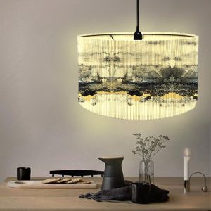 Morbuy Vintage Abat Jour Plafond, Marbre Impression Tambour Abats-Jour Rétro Décor Abat-Jour pour Lampe de Chevet Lampe de Table Décor de Bureau Accessoires de Bureau (gris jaune) (Morbuy, neuf)