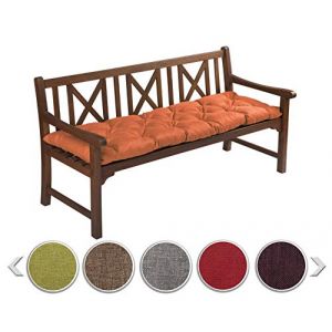 sunnypillow Coussin pour Banc de Jardin 110 x 50 cm - Matelas Exterieur, Interieur - Coussins Assise Balancoire - Confortable Coussins de Meubles pour Terrasse, Balcon, Banquette - Orange (Globix24, neuf)